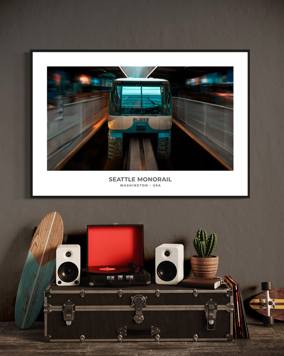 Chris Fabregas Fine Art Photography Digital Download Seattle Monorail Digital Download, Iconic Fine Art Print Home Decor Wall Art print High-quality fine art photography print