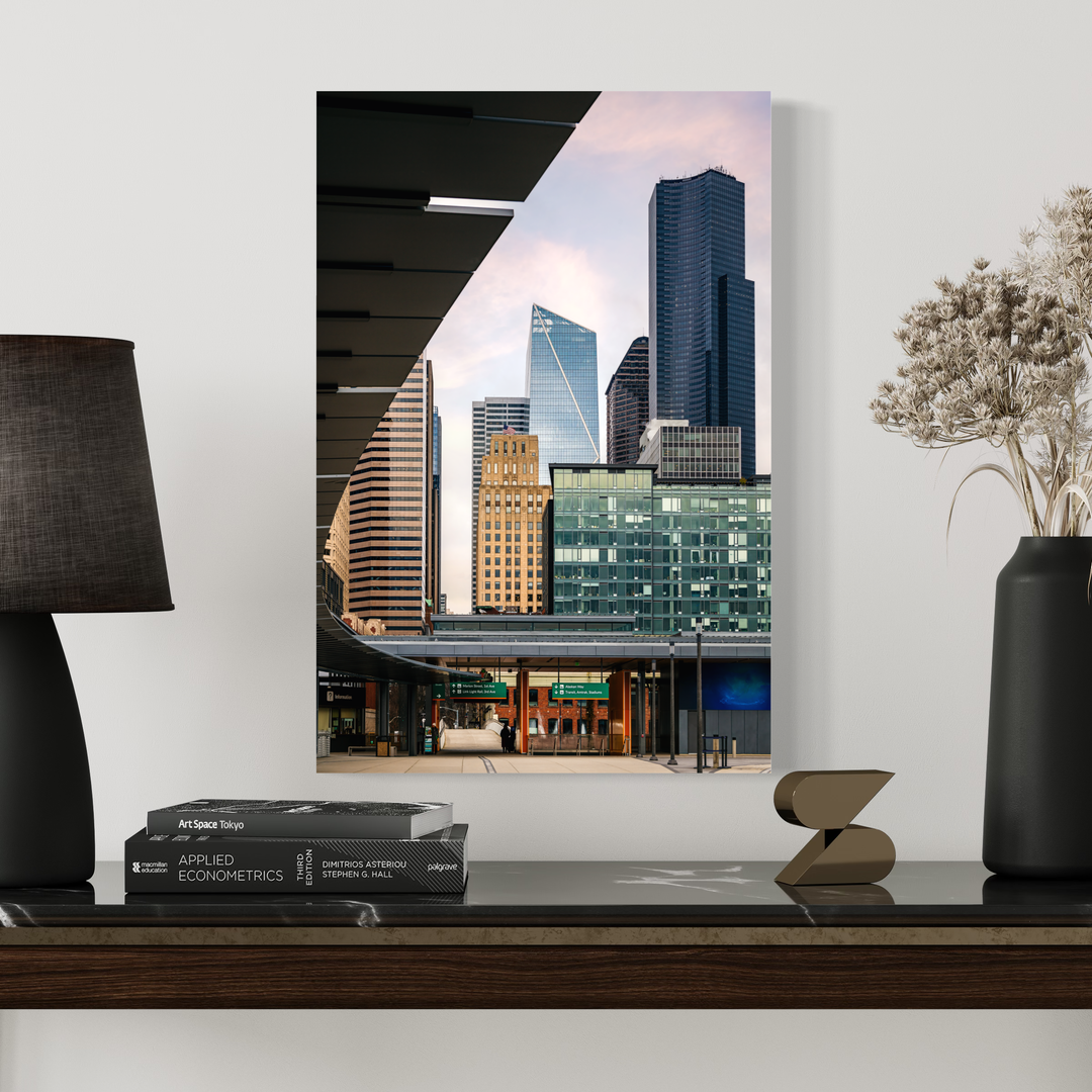 Seattle Skyline Architecture Print, Downtown Cityscape Wall Art Metal, Canvas, Paper, Acrylic Chris Fabregas Photography Wall Art print High-quality fine art photography print
