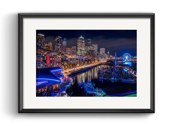Chris Fabregas Photography Metal, Canvas, Paper Downtown Seattle At Night, Photographic Wall Decor Wall Art print