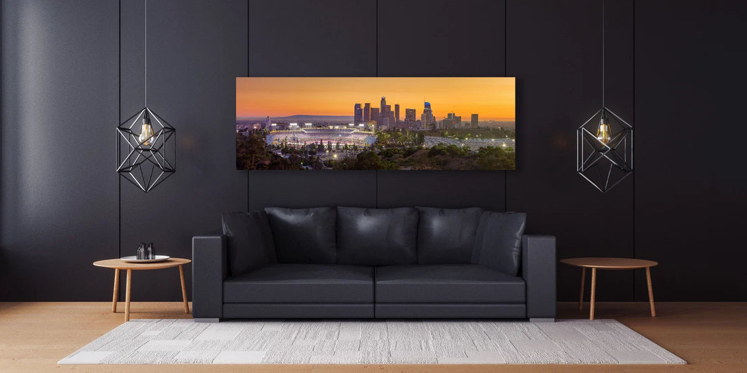 Original Dodger Stadium panoramic photography for a mixed sports and nature gallery wall