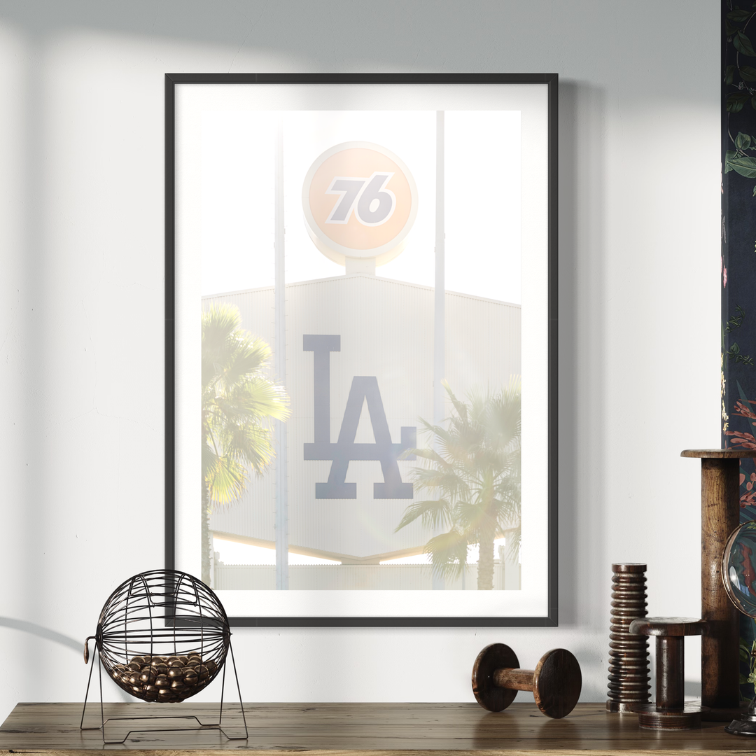 76 & LA – Chavez Ravine Sun Haze | Los Angeles Dodgers Baseball Fine Art Print Metal Print, Canvas, Acrylic, Inkjet Photo Chris Fabregas Photography Wall Art print High-quality fine art photography print 