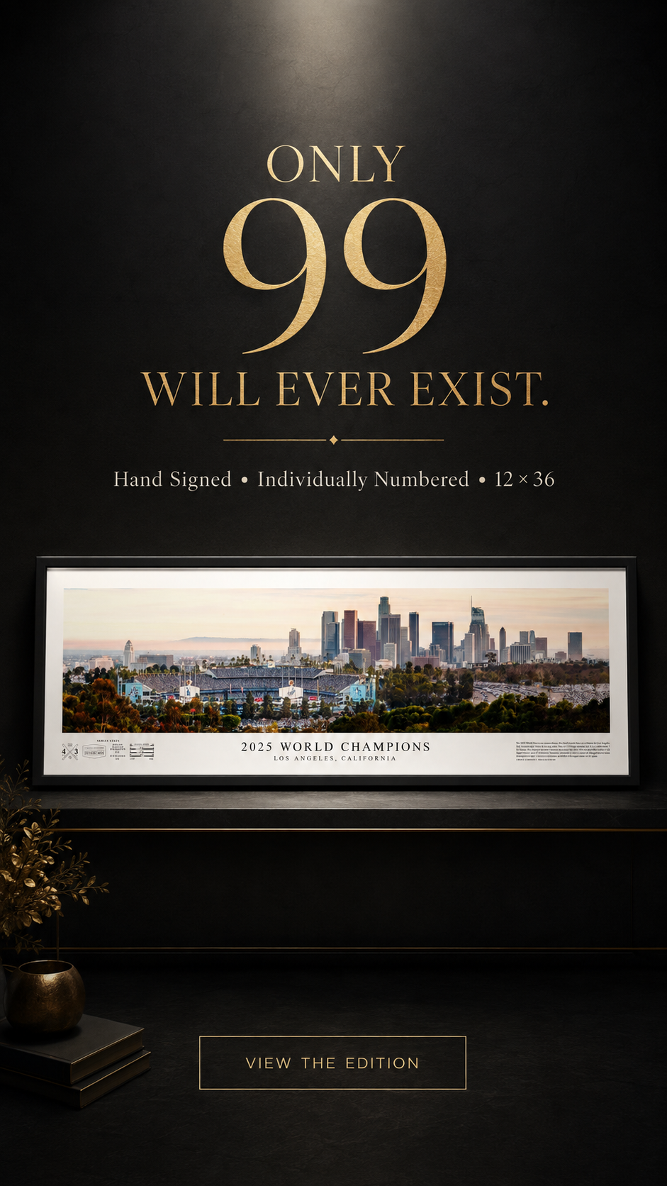 2025 Dodgers World Champions Panoramic Print – Limited /99