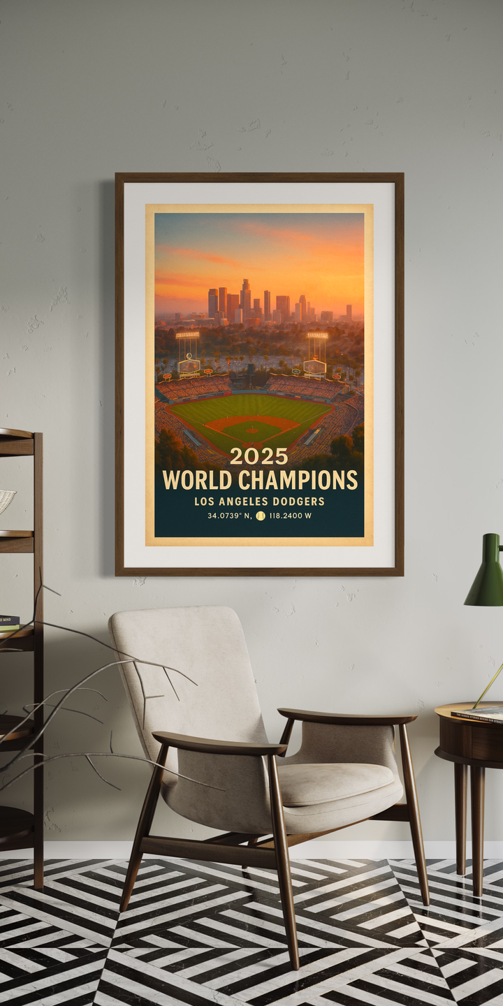 Dodger Stadium Sunset – Los Angeles Dodgers 2025 World Champions Digital Print Digital Download Chris Fabregas Fine Art Photography Wall Art print High-quality fine art photography print 