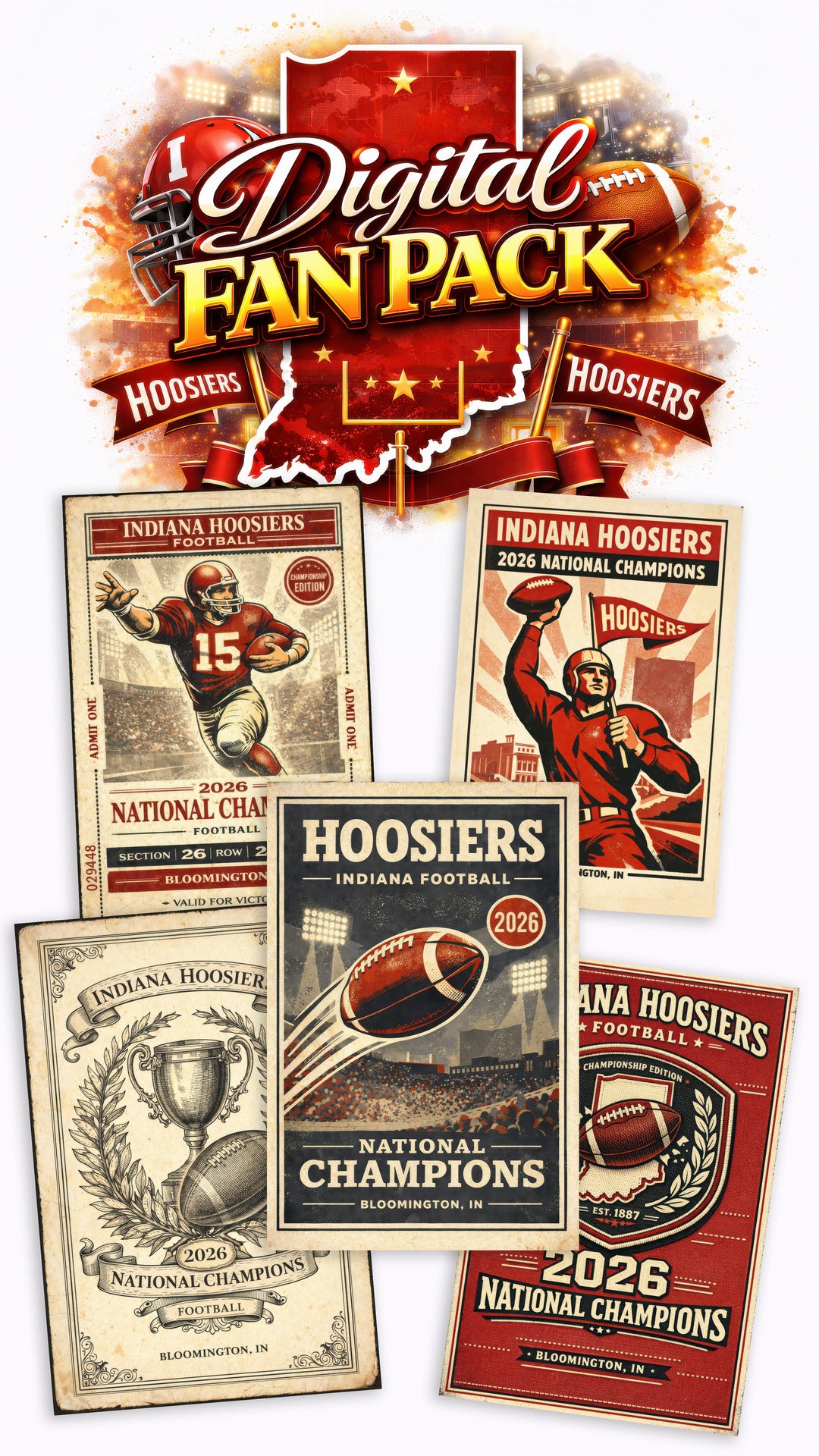 Indiana Football 2026 Champions — Digital Fan Pack Digital Download Chris Fabregas Fine Art Photography Wall Art print High-quality fine art photography print 