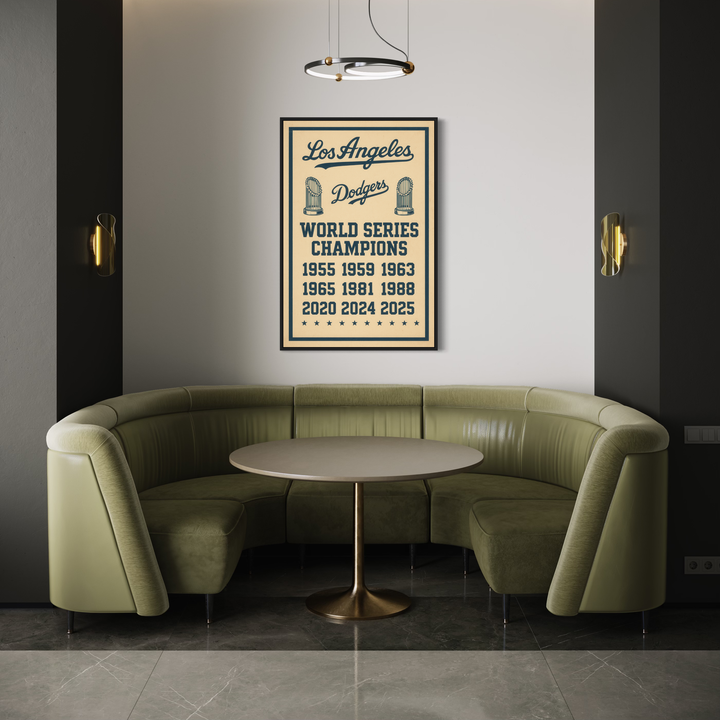 Los Angeles Dodgers World Series Champions Poster | 1955–2025 Championship Years Vintage Wall Art | Instant JPEG Download Digital Download Chris Fabregas Fine Art Photography Wall Art print High-quality fine art photography print 