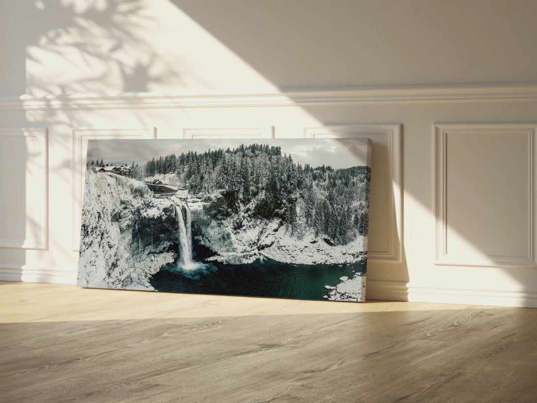 Snoqualmie Falls Winter Print, Pacific Northwest Waterfall Art