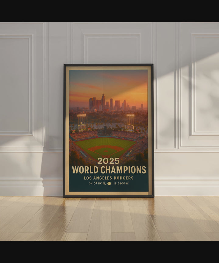 Dodger Stadium Sunset – Los Angeles Dodgers 2025 World Champions Digital Print