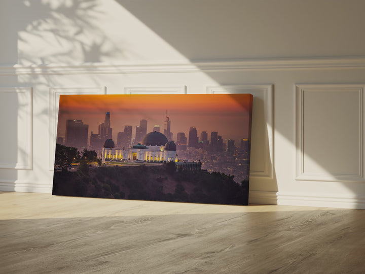 Griffith Observatory Print, Los Angeles Skyline Sunset Wall Art