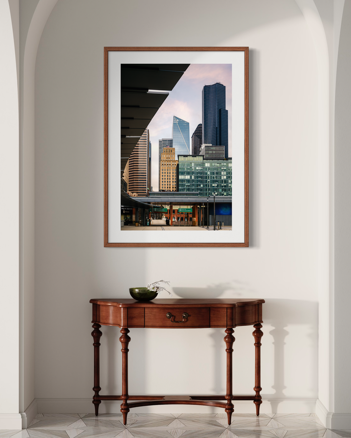 Seattle Skyline Architecture Print, Downtown Cityscape Wall Art Metal, Canvas, Paper, Acrylic Chris Fabregas Photography Wall Art print High-quality fine art photography print 
