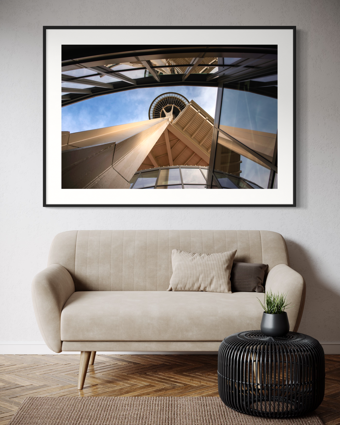 Seattle Space Needle displayed in a contemporary room interior