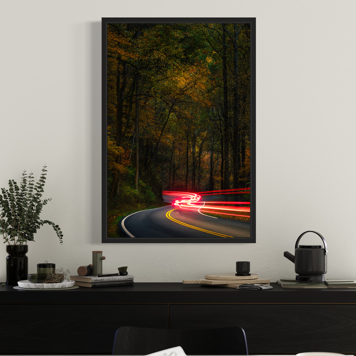 SMOKY MOUNTAINS LIGHT TRAILS PHOTOGRAPHY PRINT | TENNESSEE WALL ART Metal Print, Canvas, Acrylic, Inkjet Photo Chris Fabregas Photography Wall Art print High-quality fine art photography print 