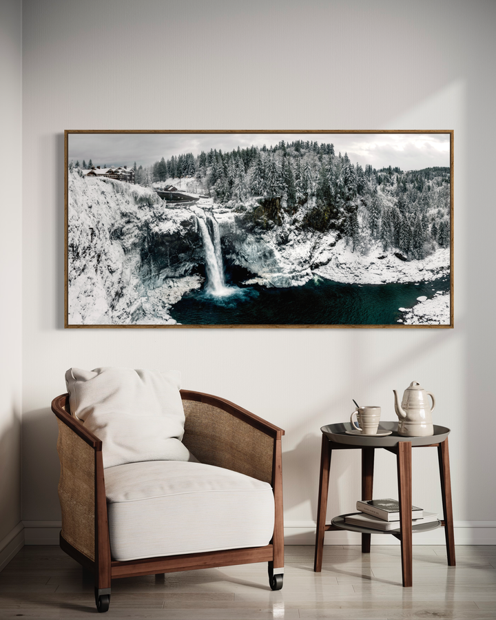 Snoqualmie Falls Winter Print, Pacific Northwest Waterfall Art Metal Print, Canvas, Acrylic, Inkjet Photo Chris Fabregas Fine Art Photography Wall Art print High-quality fine art photography print 