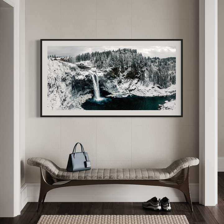 Snoqualmie Falls Winter Print, Pacific Northwest Waterfall Art Metal Print, Canvas, Acrylic, Inkjet Photo Chris Fabregas Fine Art Photography Wall Art print High-quality fine art photography print 
