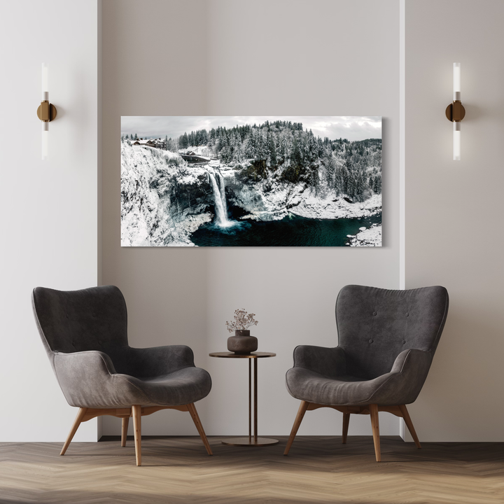 Snoqualmie Falls Winter Print, Pacific Northwest Waterfall Art Metal Print, Canvas, Acrylic, Inkjet Photo Chris Fabregas Fine Art Photography Wall Art print High-quality fine art photography print 