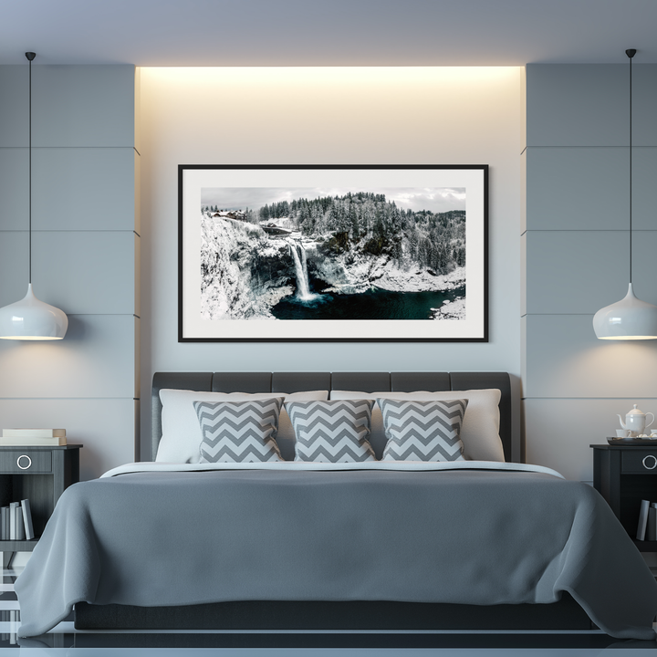 Snoqualmie Falls Winter Print, Pacific Northwest Waterfall Art Metal Print, Canvas, Acrylic, Inkjet Photo Chris Fabregas Fine Art Photography Wall Art print High-quality fine art photography print 