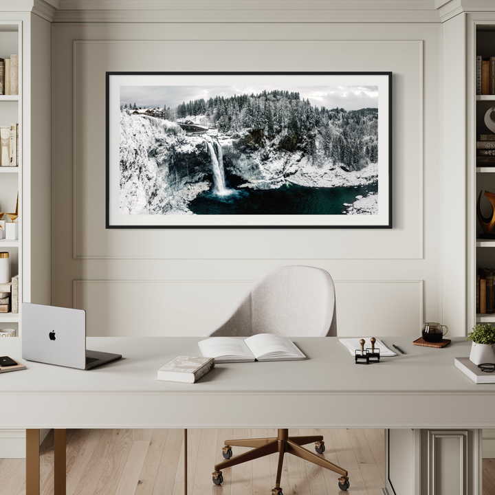 Snoqualmie Falls Winter Print, Pacific Northwest Waterfall Art Metal Print, Canvas, Acrylic, Inkjet Photo Chris Fabregas Fine Art Photography Wall Art print High-quality fine art photography print 