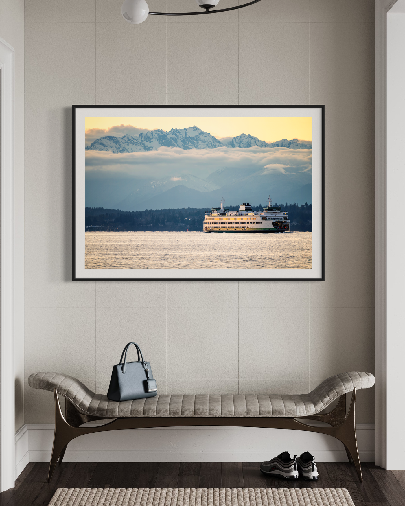 Washington State Ferry Pacific Northwest displayed in an elegant room interior