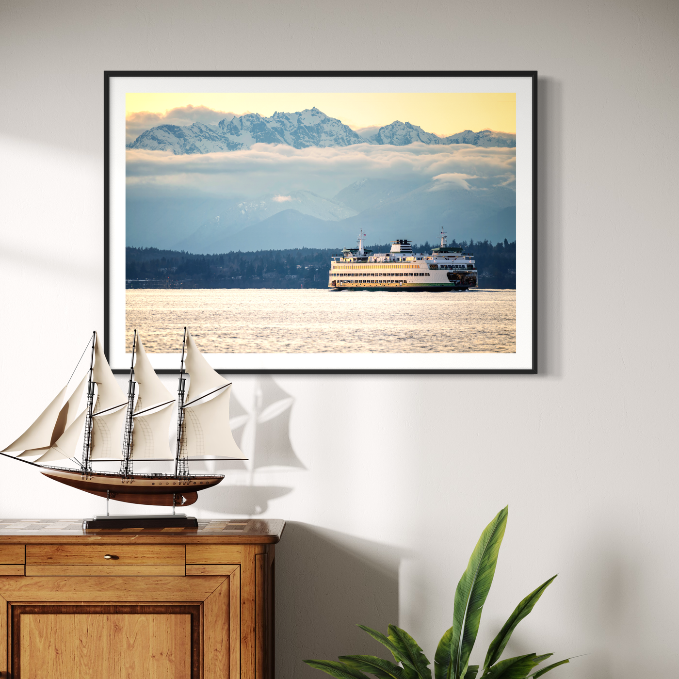 Washington State Ferry Pacific Northwest displayed in a home interior