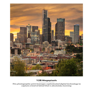 Chris Fabregas Fine Art Photography Panoramic Poster Seattle Skyline Panoramic Print From Beacon Hill Wall Art print