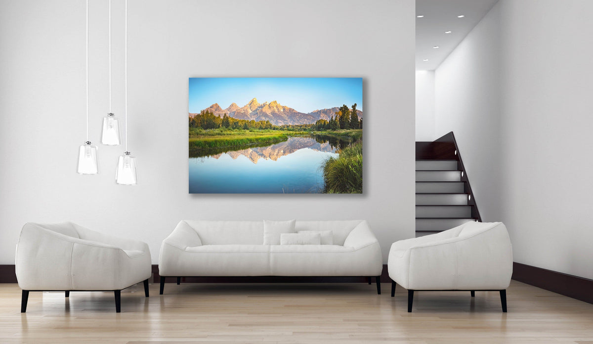 Schwabacher Landing Grand Teton displayed in an elegant room interior