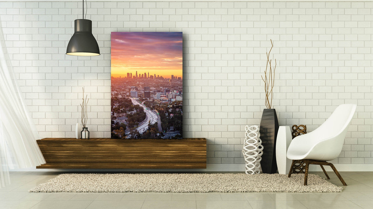 Los Angeles Sunrise displayed in a contemporary room interior