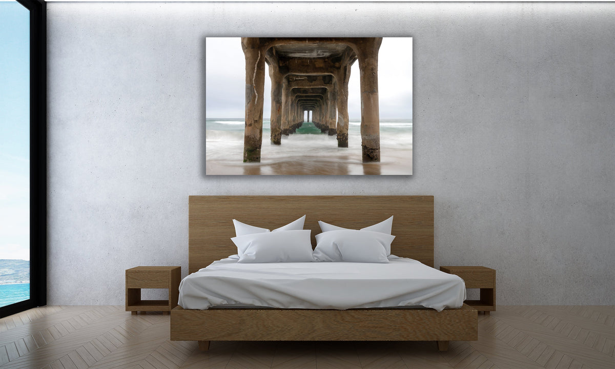 Manhattan Beach Pier California displayed in a refined room interior
