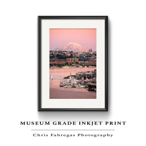 Chris Fabregas Photography Metal, Canvas, Paper Seattle's Lake Union With Mt. Rainier Wall Art print