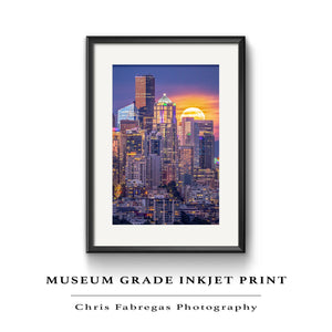Chris Fabregas Photography Metal, Canvas, Paper SEATTLE SUPER MOON PHOTOGRAPHY Wall Art print