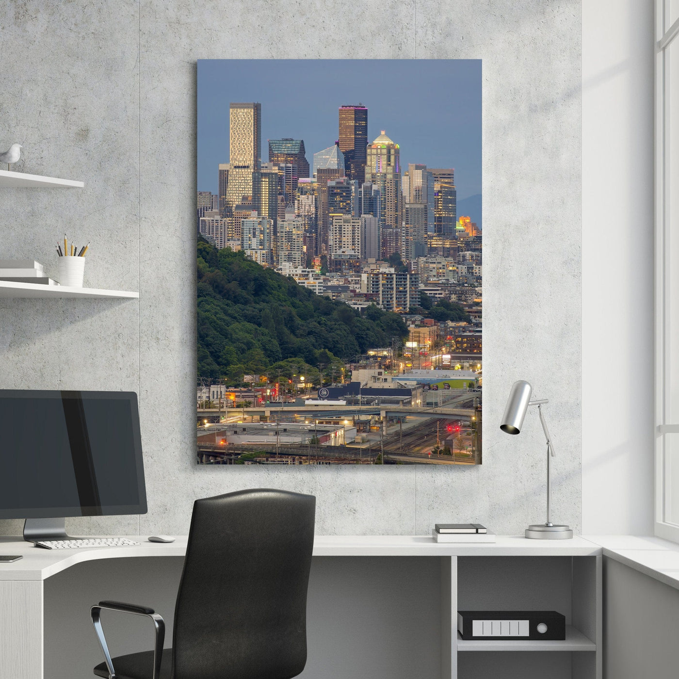 Seattle Emerald City displayed in a refined room interior