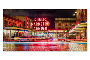 Chris Fabregas Photography Metal Print, Canvas Pike Place Market Panoramic Print Wall Art print