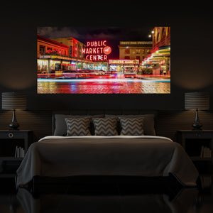 Chris Fabregas Photography Metal Print, Canvas Pike Place Market Panoramic Print Wall Art print