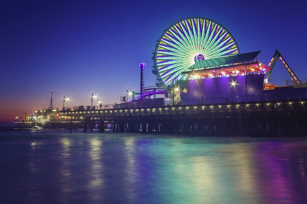 Santa Monica Pier Night fine art print preview