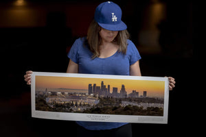 Chris Fabregas Photography Panoramic Poster Dodger Stadium 2018 World Series Historic Game Three Poster With Boxscore Wall Art print