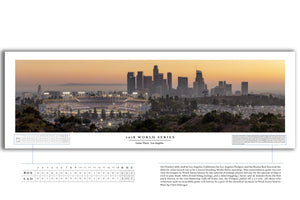 Chris Fabregas Photography Panoramic Poster Dodger Stadium 2018 World Series Historic Game Three Poster With Boxscore Wall Art print