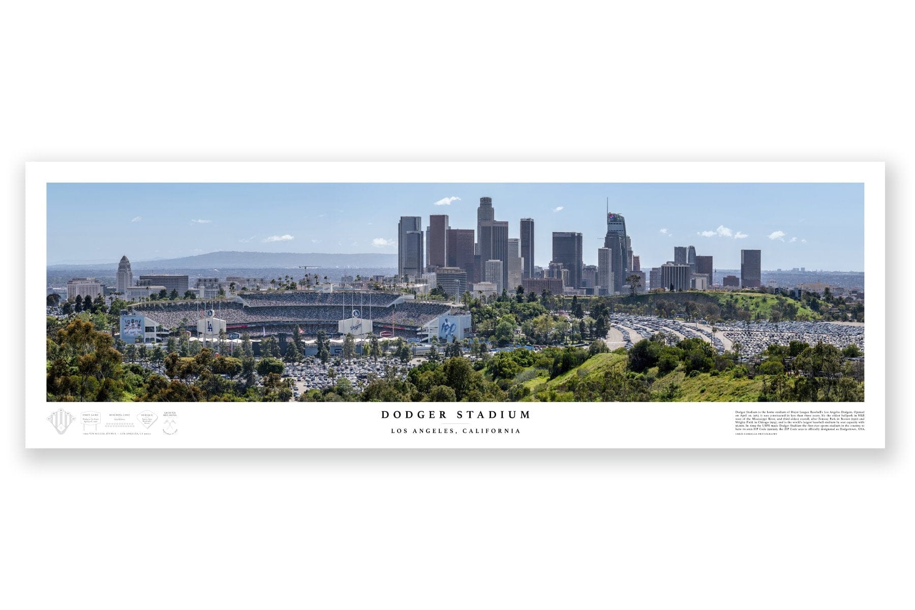 Chris Fabregas Photography Panoramic Poster Dodger Stadium Panoramic Print Wall Art print